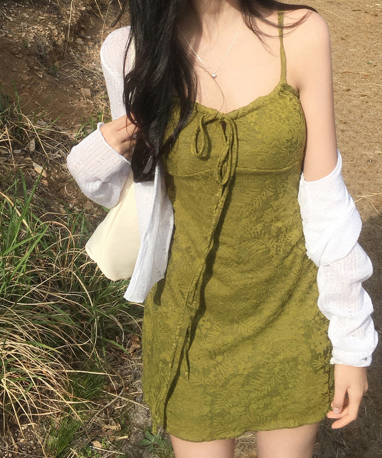 シースルー長袖ニットカーディガン IVORY