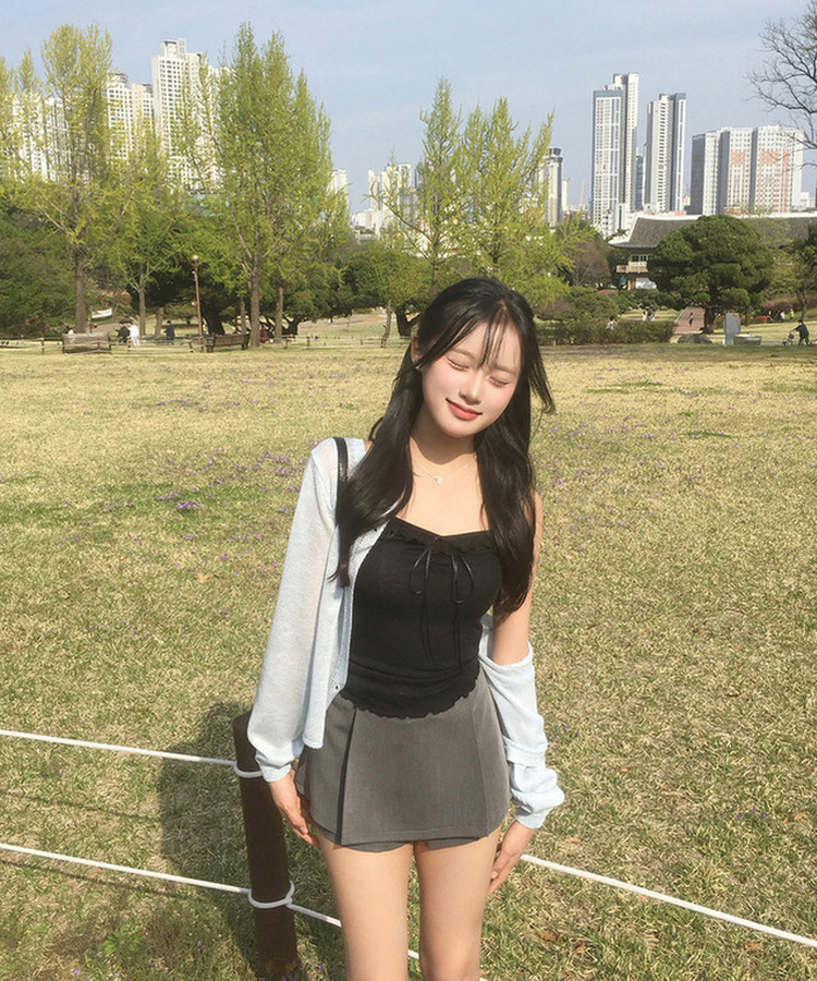 【ベルト付き】プリーツミニスカートパンツ GREY