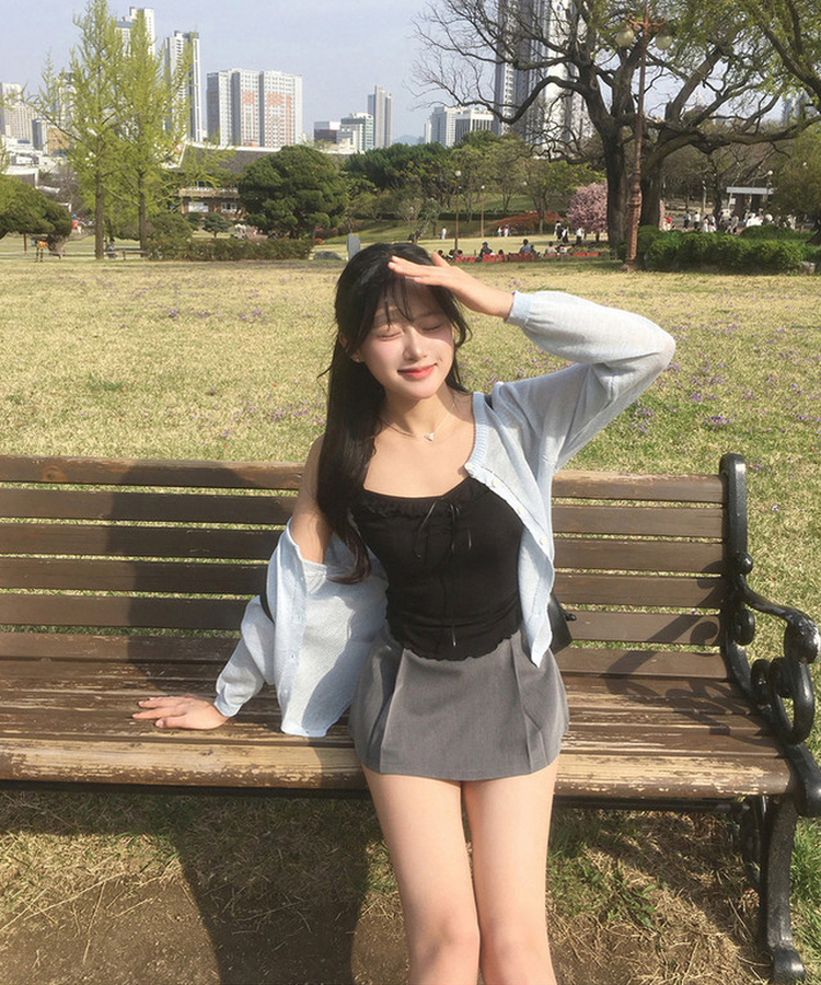 【ベルト付き】プリーツミニスカートパンツ GREY