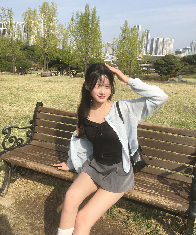 【ベルト付き】プリーツミニスカートパンツ GREY