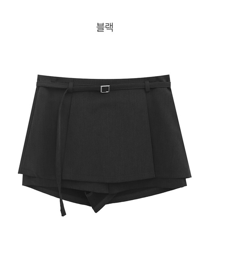 【ベルト付き】プリーツミニスカートパンツ