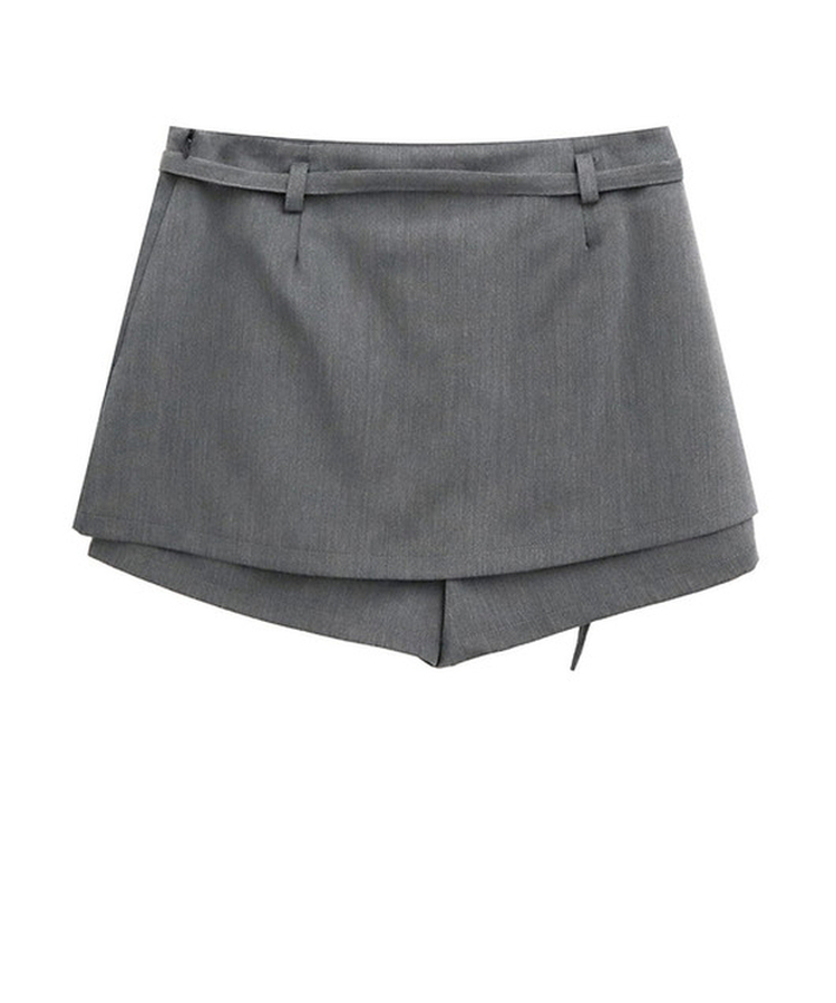 【ベルト付き】プリーツミニスカートパンツ
