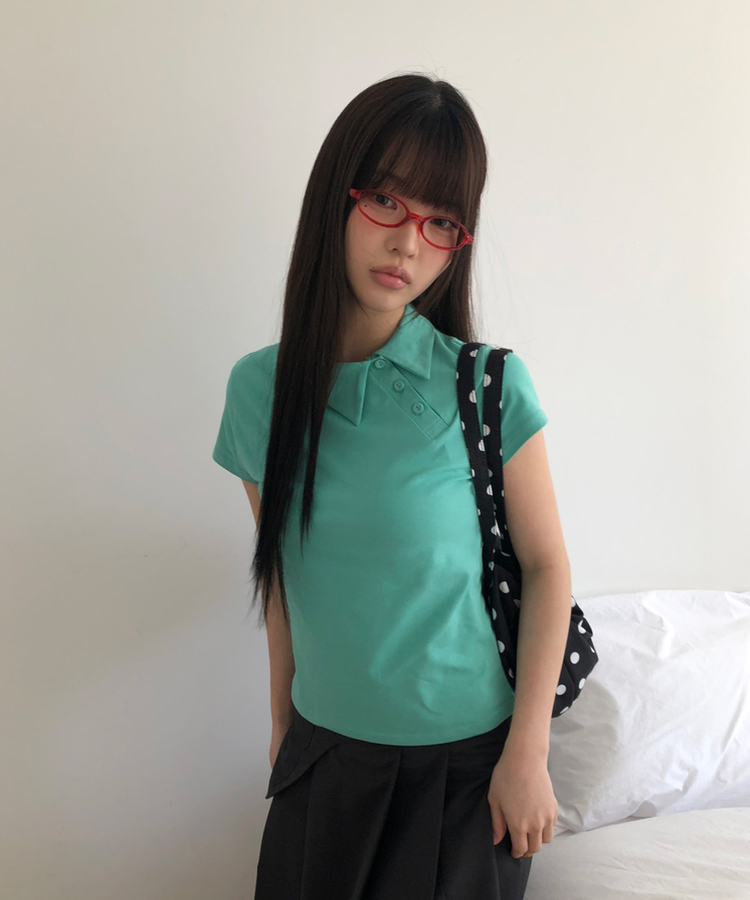 アンバランスポイント半袖Tシャツ MINT