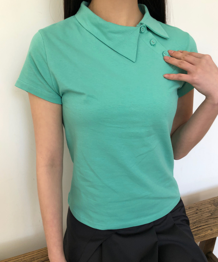 アンバランスポイント半袖Tシャツ MINT