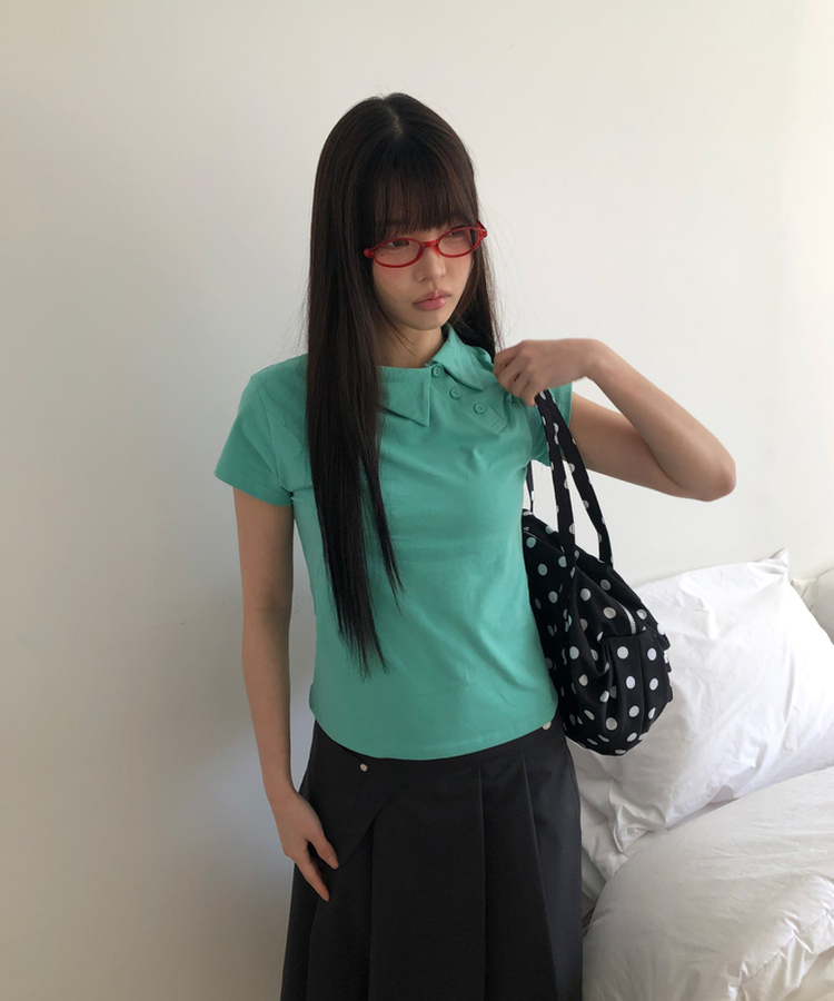 アンバランスポイント半袖Tシャツ MINT