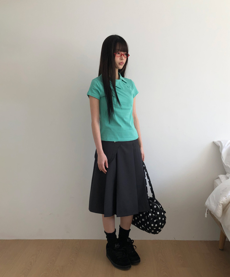 アンバランスポイント半袖Tシャツ MINT