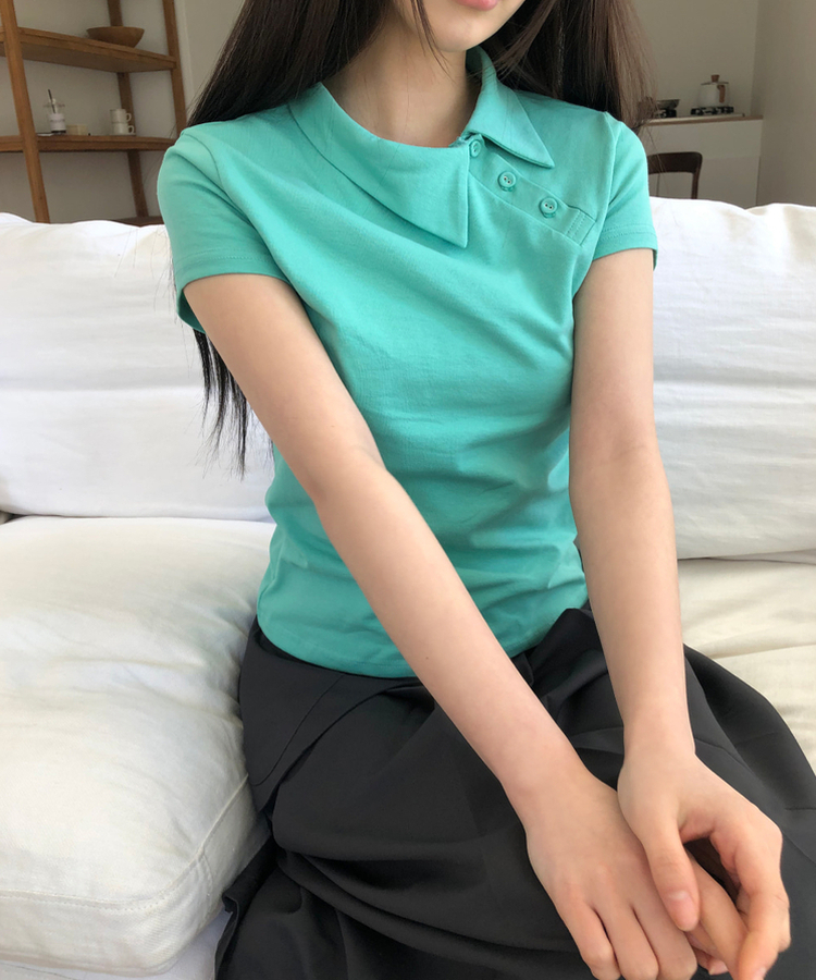 アンバランスポイント半袖Tシャツ MINT