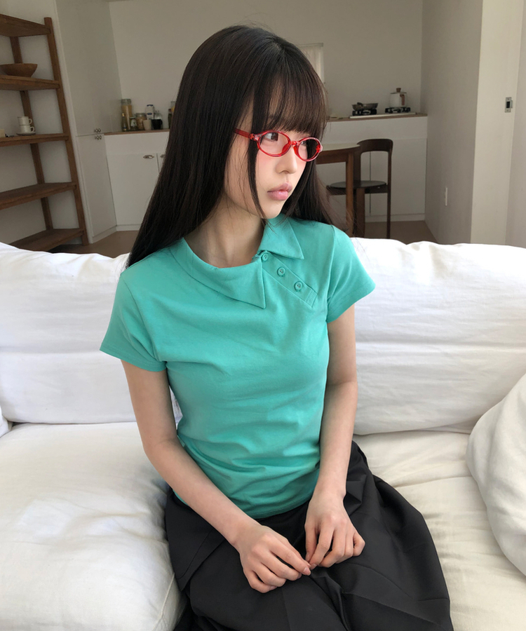 アンバランスポイント半袖Tシャツ MINT