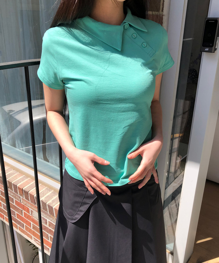 アンバランスポイント半袖Tシャツ MINT