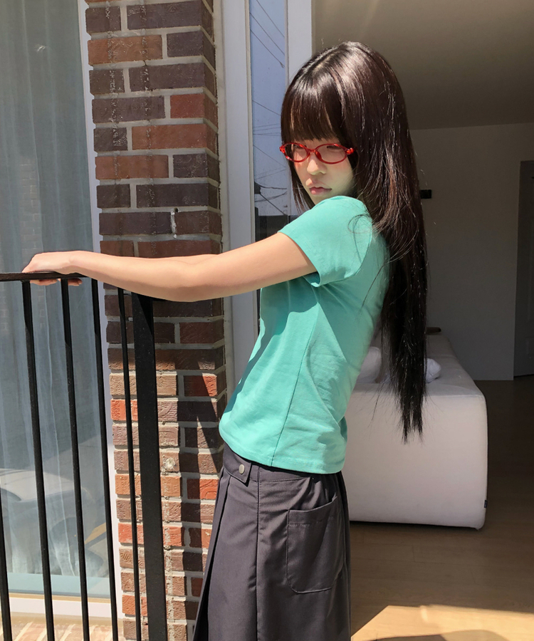 アンバランスポイント半袖Tシャツ MINT