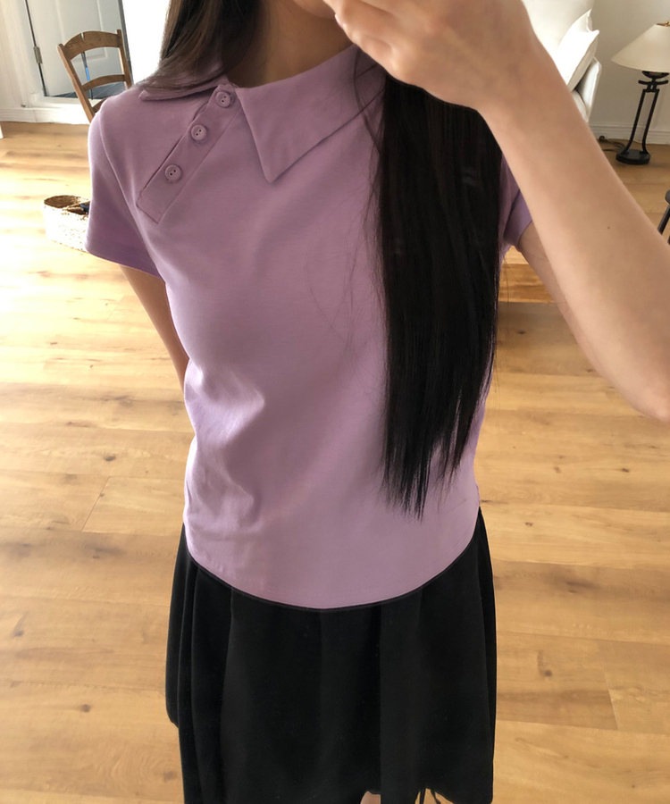 アンバランスポイント半袖Tシャツ LAVENDER