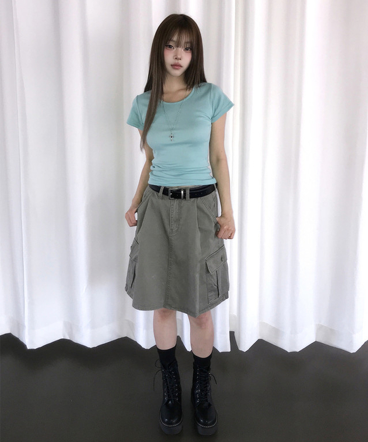 カラーベーシックデイリーUネック半袖Tシャツ(12color) MINT