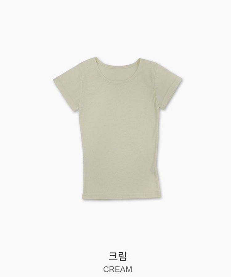 カラーベーシックデイリーUネック半袖Tシャツ(12color)