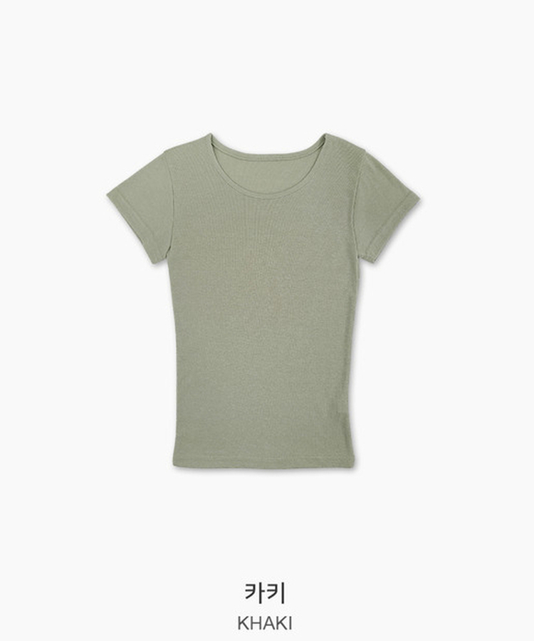 カラーベーシックデイリーUネック半袖Tシャツ(12color)