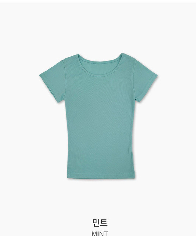 カラーベーシックデイリーUネック半袖Tシャツ(12color)