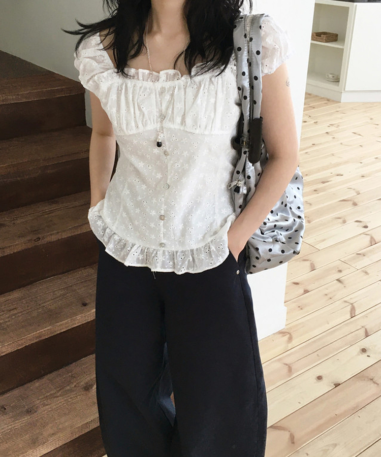 クラシックワイドコットンパンツ BLACK