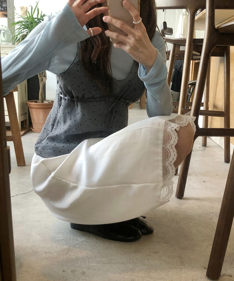 ドットシフォンレイヤードビスチェ BLACK