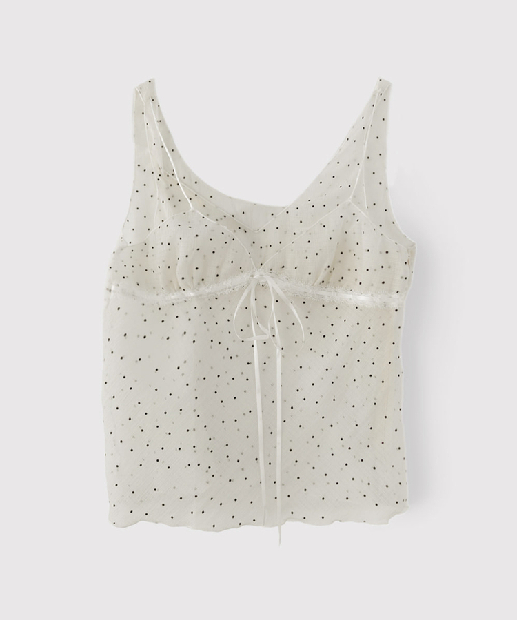 ドットシフォンレイヤードビスチェ