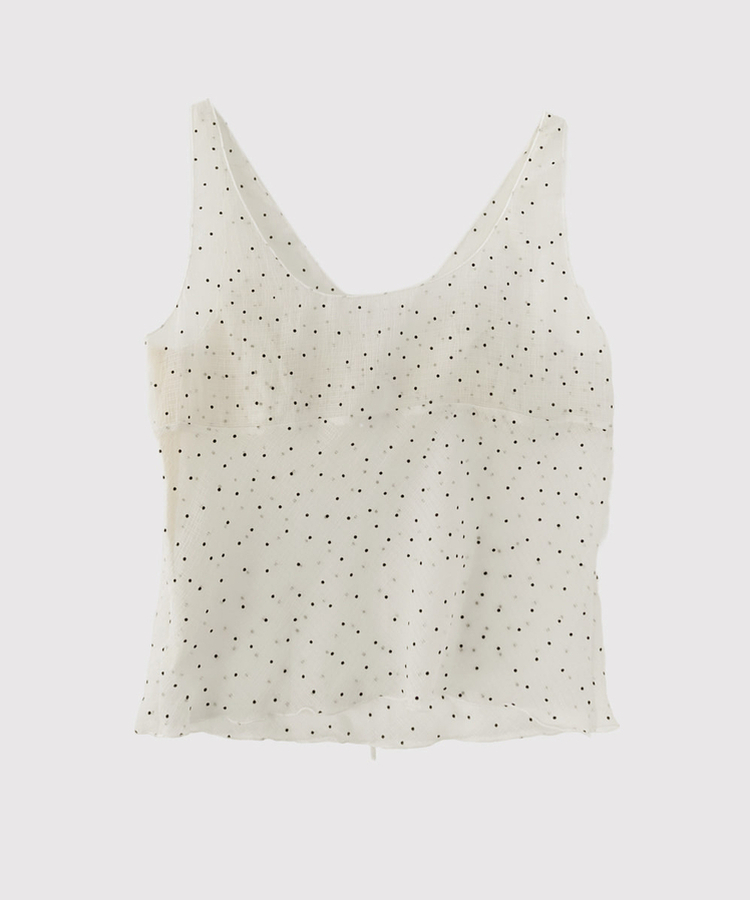 ドットシフォンレイヤードビスチェ