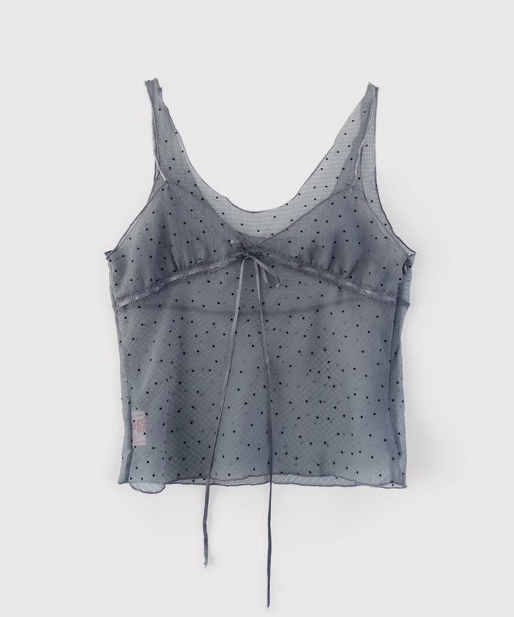 ドットシフォンレイヤードビスチェ