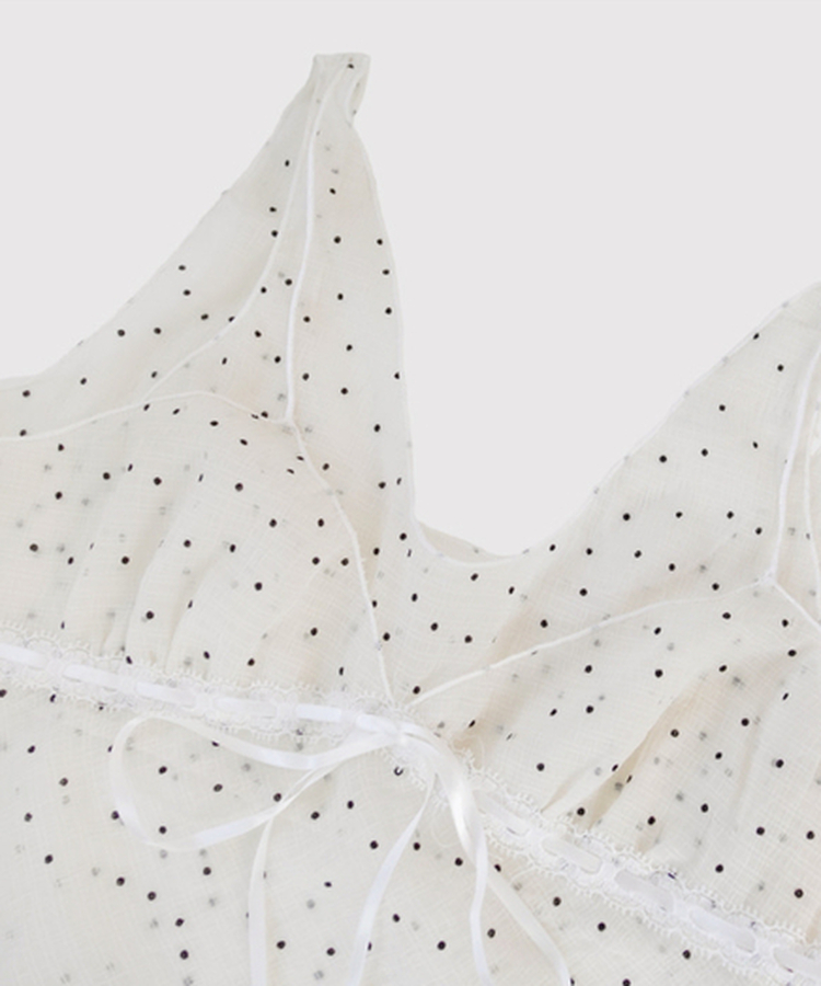 ドットシフォンレイヤードビスチェ