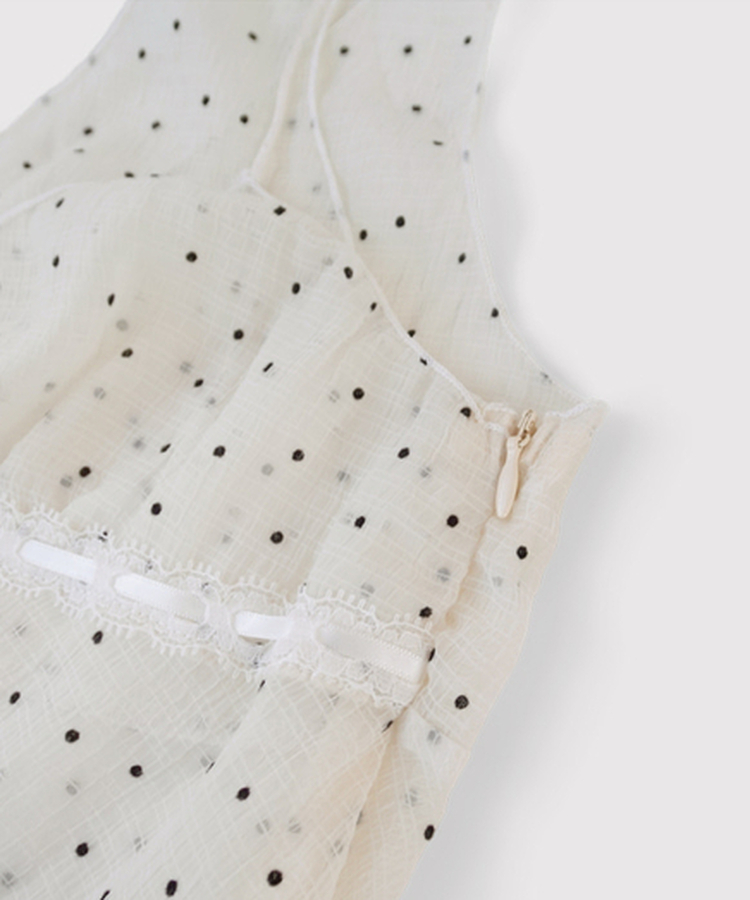 ドットシフォンレイヤードビスチェ