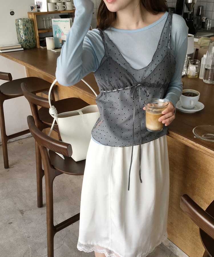 レイヤードテンセル長袖Tシャツ(5color) SKY BLUE