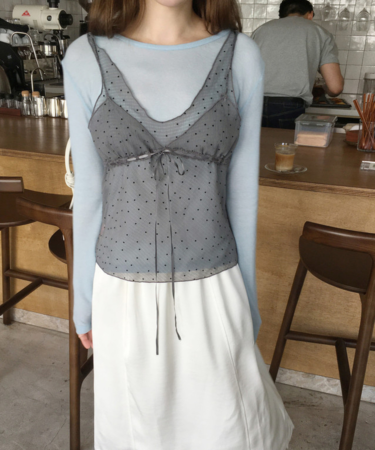 レイヤードテンセル長袖Tシャツ(5color) SKY BLUE