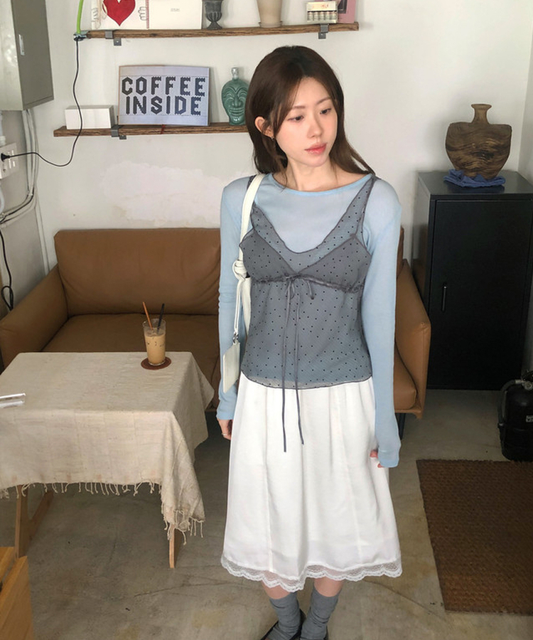 レイヤードテンセル長袖Tシャツ(5color) SKY BLUE