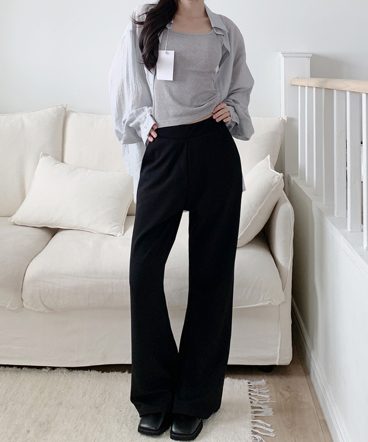 カラーネックロングシアーシャツ(5color) LIGHT GRAY