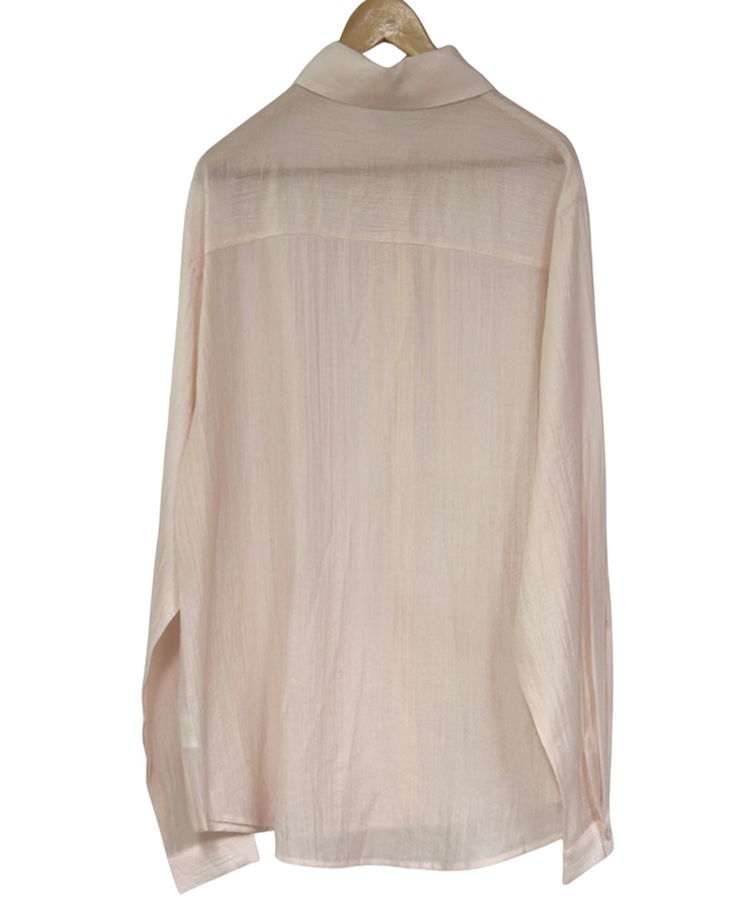 カラーネックロングシアーシャツ(5color)