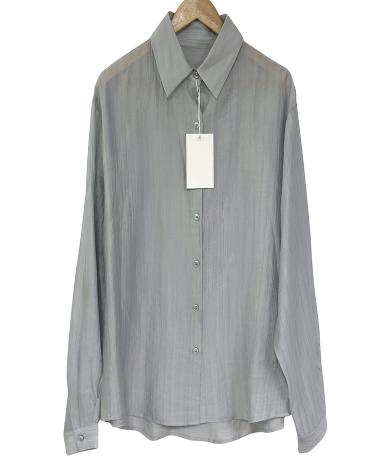 カラーネックロングシアーシャツ(5color)