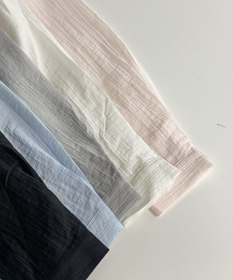 カラーネックロングシアーシャツ(5color)