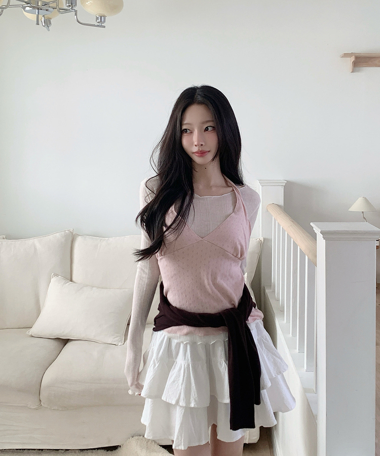 ウェーブシアー長袖Tシャツ(5color) IVORY