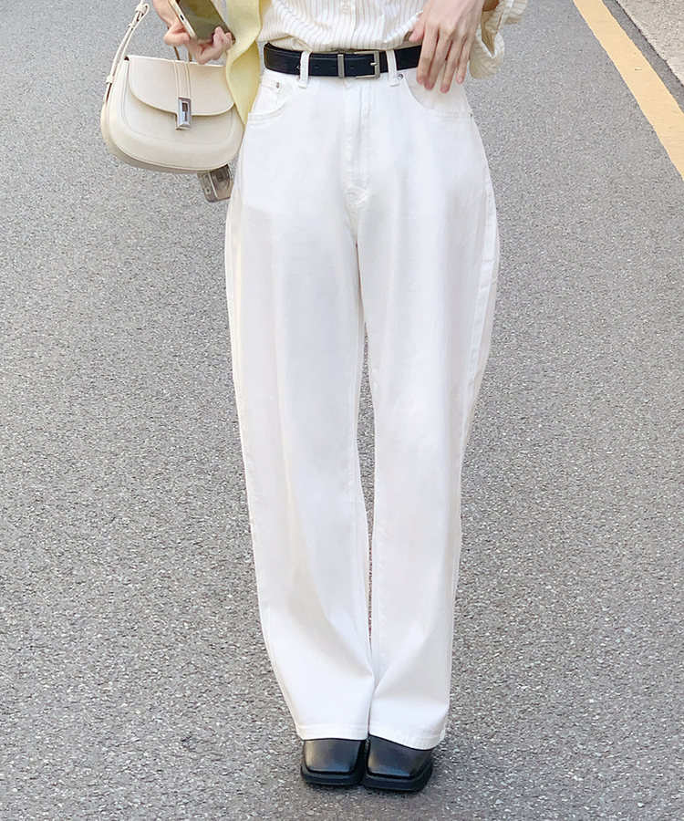 【丈別】デイリーコットンワイドパンツ WHITE