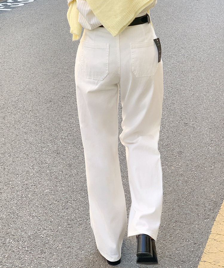 【丈別】デイリーコットンワイドパンツ WHITE