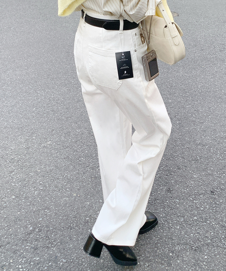 【丈別】デイリーコットンワイドパンツ WHITE