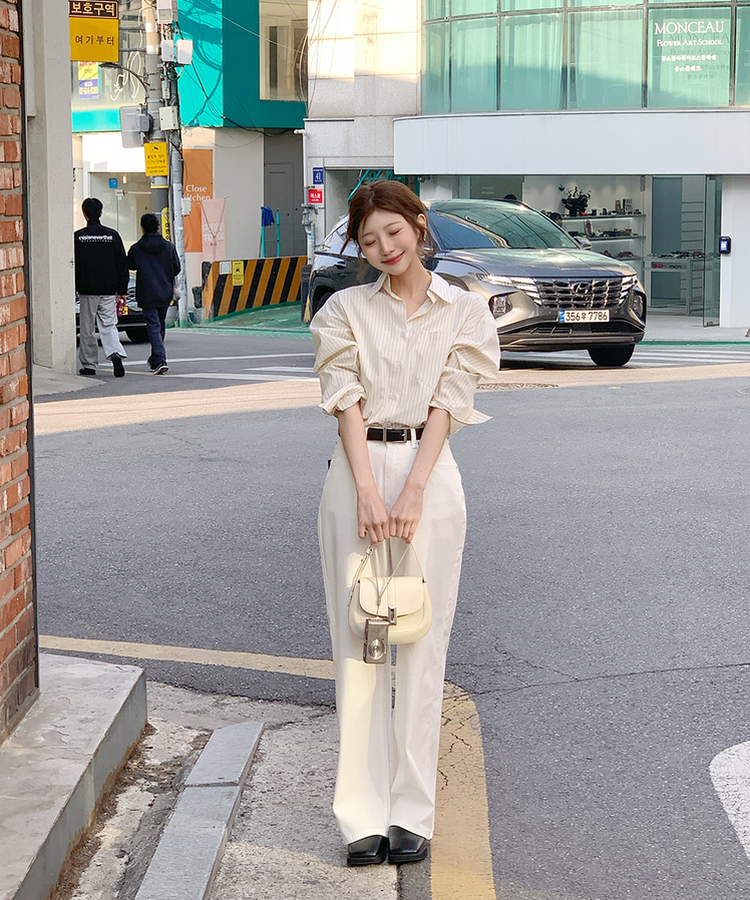 【丈別】デイリーコットンワイドパンツ WHITE