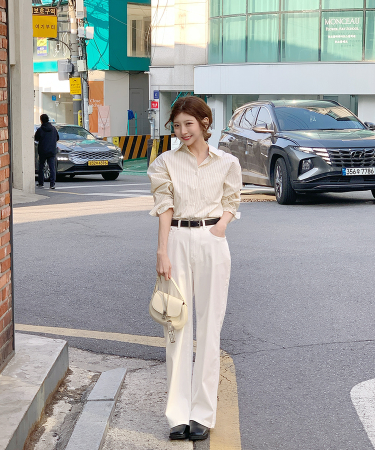 【丈別】デイリーコットンワイドパンツ WHITE