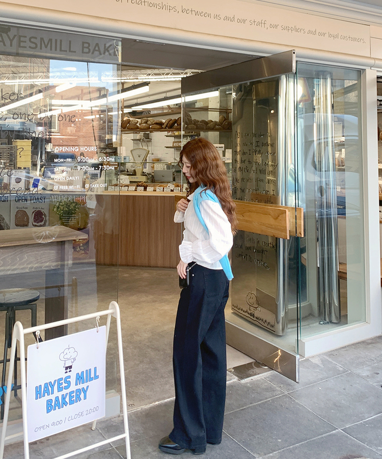 【丈別】デイリーコットンワイドパンツ BLACK