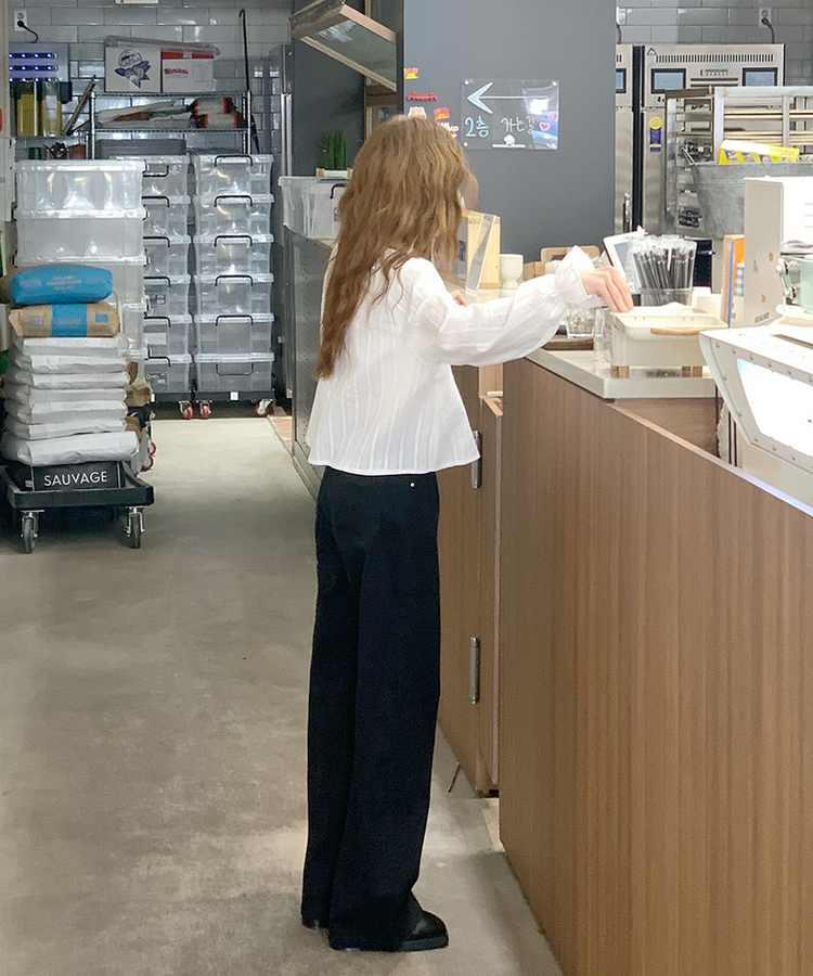 【丈別】デイリーコットンワイドパンツ BLACK