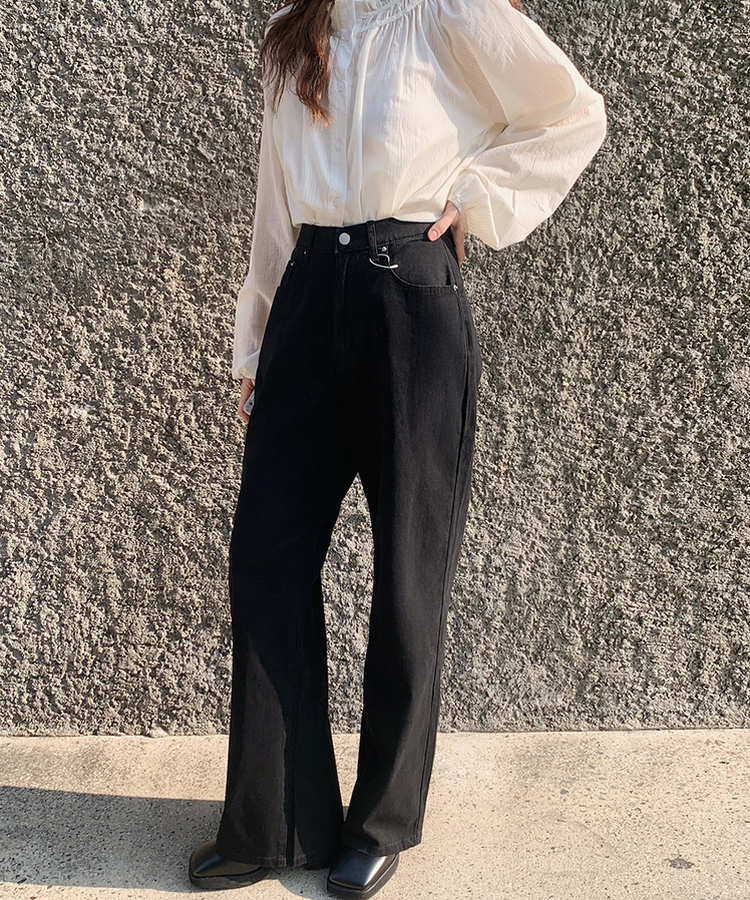 【丈別】デイリーコットンワイドパンツ BLACK