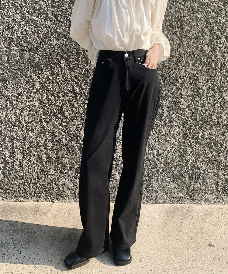 【丈別】デイリーコットンワイドパンツ BLACK