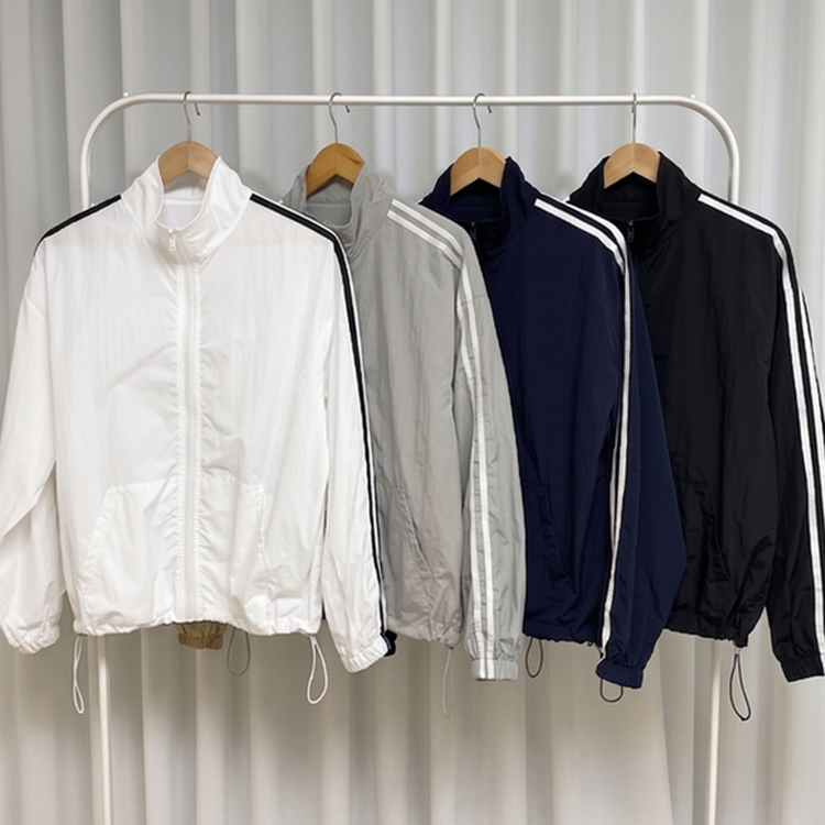 トラックラインジップアップウィンドブレーカー