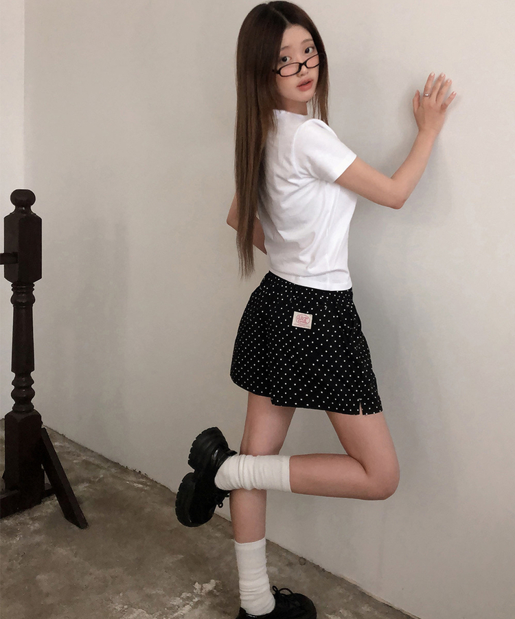 バンディングドットハートポケットショートパンツ BLACK