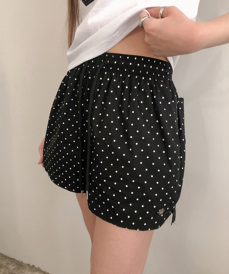 バンディングドットハートポケットショートパンツ BLACK