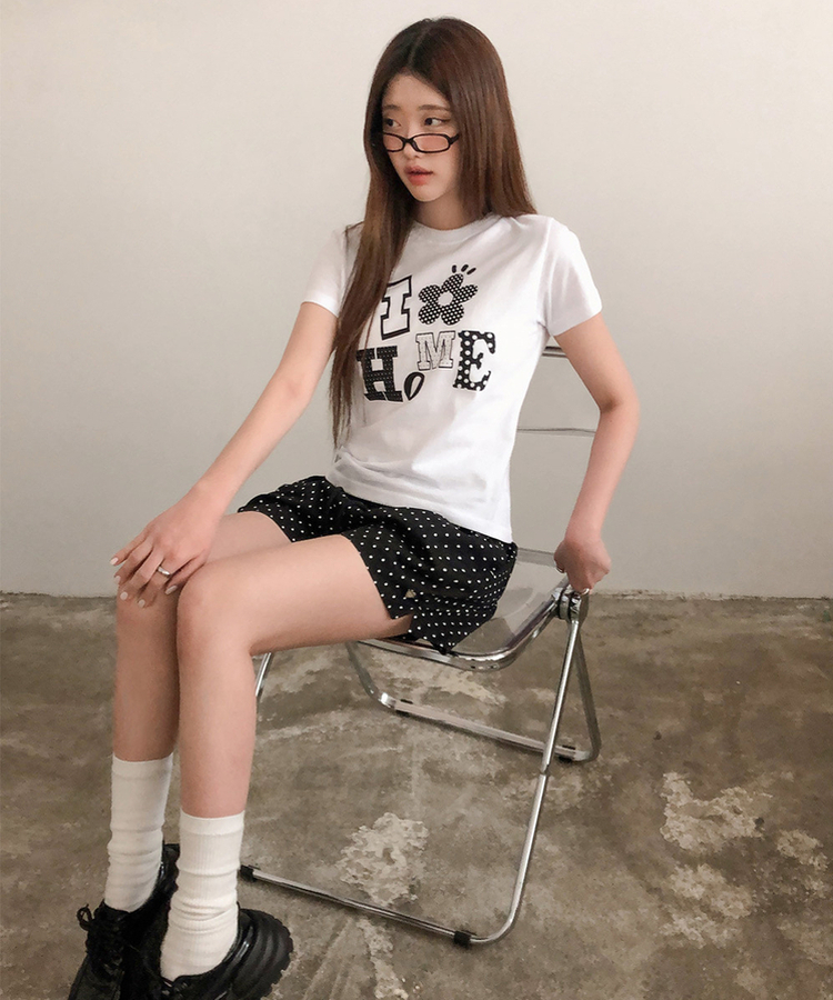 バンディングドットハートポケットショートパンツ BLACK