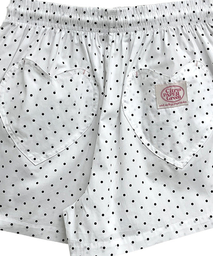 バンディングドットハートポケットショートパンツ