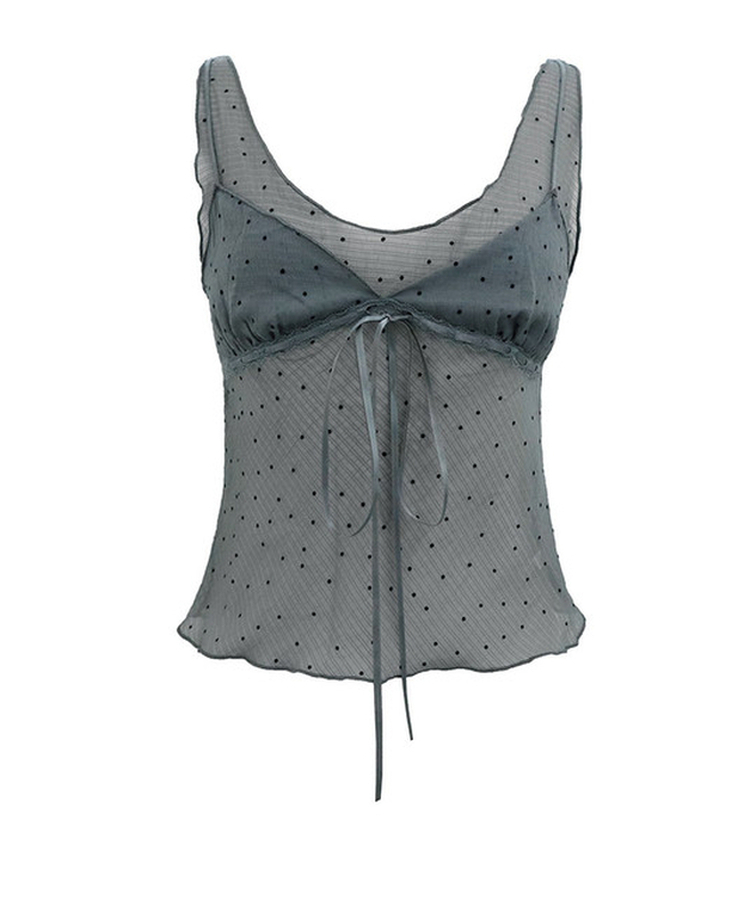 ドットシースルーキャミソールブラウス