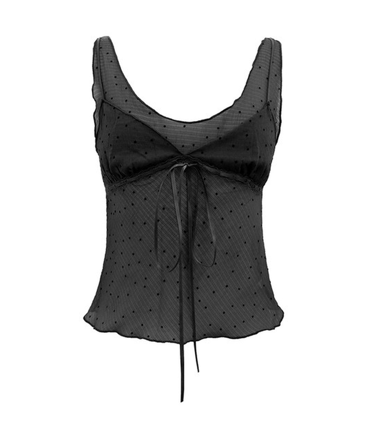 ドットシースルーキャミソールブラウス